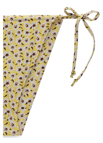Желтые купальные трусики-плавки с цветочным принтом PrettyLittleThing