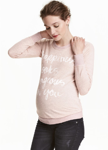 H&M світшоти для вагітних напис світло-рожевий кежуал бавовна