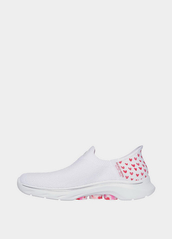 Белые слипоны Skechers сердечки