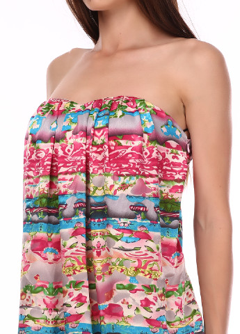 Розовое кэжуал платье Traffic People с абстрактным узором