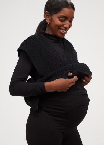 Черные демисезонные леггинсы для беременных H&M