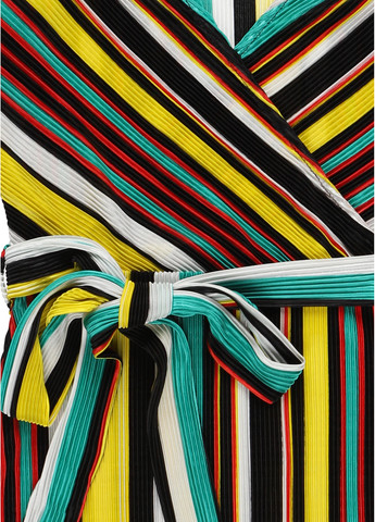 Комбинированное кэжуал платье плиссированное Even & Odd в полоску