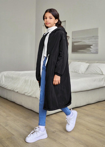 Чорна демісезонна куртка куртка-пальто SHEIN