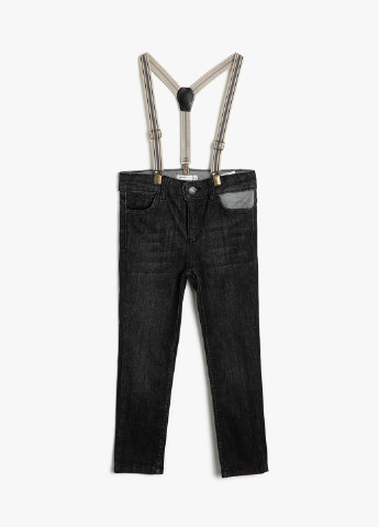 Джинси KOTON завужені однотонні чорні джинсові бавовна