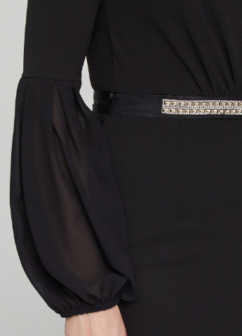 Черное коктейльное платье на одно плечо, футляр Rinascimento однотонное
