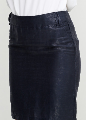 Темно-синяя кэжуал однотонная юбка Sassofono с высокой талией