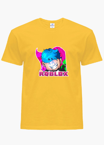 Желтая демисезонная футболка детская роблокс (roblox)(9224-1223) MobiPrint