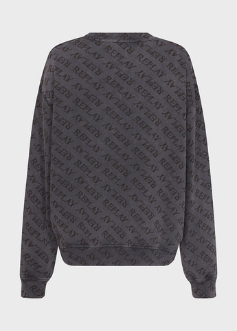 Чорний світшот Replay напис без декору (315010186)