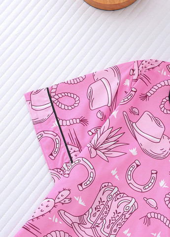 Фуксинова (колору Фукія) всесезон піжама (сорочка, шорти) сорочка + шорти SHEIN