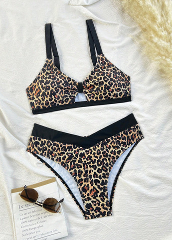 Коричневий літній купальник (ліф, трусики) роздільний SHEIN