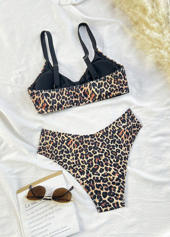 Коричневий літній купальник (ліф, трусики) роздільний SHEIN