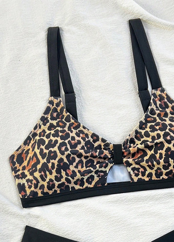 Коричневий літній купальник (ліф, трусики) роздільний SHEIN