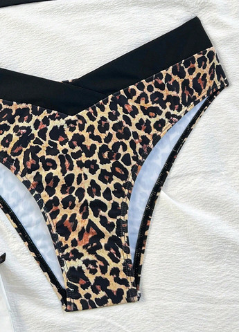 Коричневий літній купальник (ліф, трусики) роздільний SHEIN