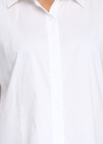 Белая кэжуал рубашка однотонная Blu Deise