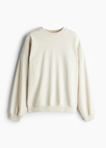 Кремовий світшот H&M напис без декору (369944348)