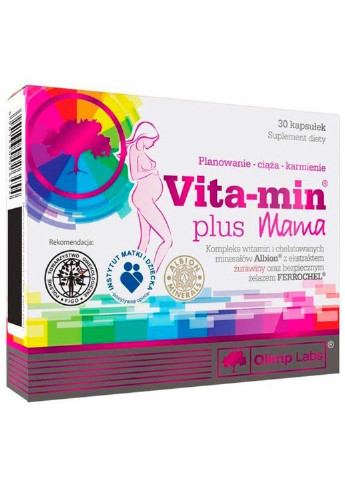 Вітамінно-мінеральний комплекс для спорту Vita-Min Plus Mama 30 Caps Olimp Sport Nutrition (253414367)