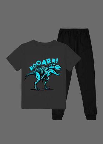 Черно-белая всесезон пижама (футболка, брюки) футболка + брюки Garnamama