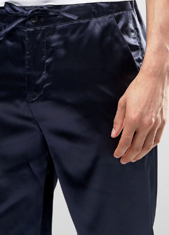 Темно-синие кэжуал демисезонные прямые брюки Asos