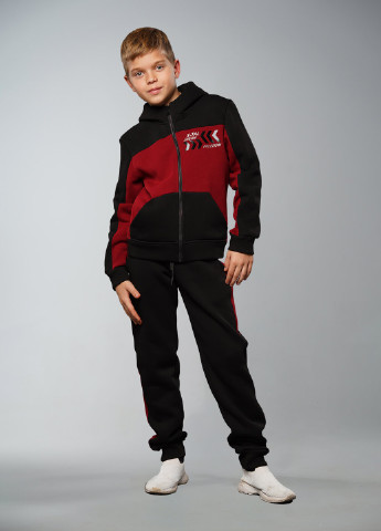 Бордовий зимовий спортивний костюм з написами Sinthia (194959061)