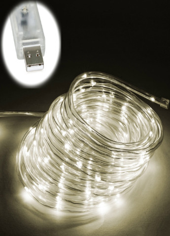 Світлодіодна вулична гірлянда зовнішня LED гірлянда дюралайт від USB 100 LED 9 м (5926494) Теплий білий Francesco Marconi (204146802)
