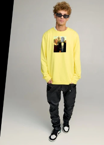 Жовтий свитшот мужской oversize /no flis/ YAPPI малюнок (254557394)