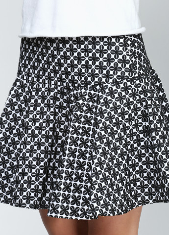Черно-белая кэжуал с геометрическим узором юбка DKNY клешированная