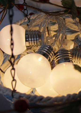 Гирлянда ретро лампочки матовые Мерцающие 20 7 м МУЛЬТИ, лампы эдисона 5 см 20шт на черном проводе Led (251371753)