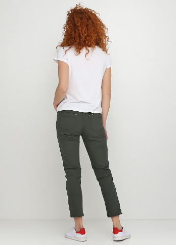 Зеленые джинсовые демисезонные зауженные брюки Intown