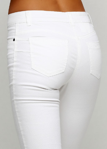 Джинси Ashley Brooke завужені однотонні білі джинсові бавовна