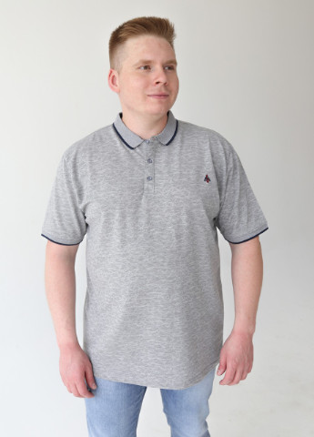Серая футболка-поло мужское серое большой размер для мужчин MCS