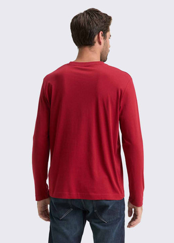 Лонгслів Tom Tailor логотип червоний кежуали бавовна