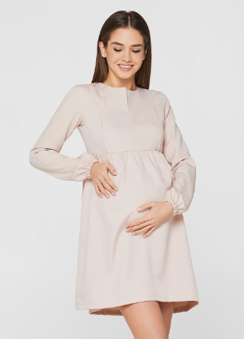 Світло-бежева кежуал сукня для вагітних і годуючих Lullababe однотонна