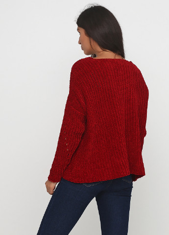 Бордовый демисезонный пуловер пуловер Sassofono