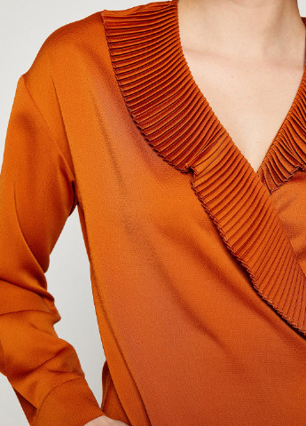Оранжевая демисезонная блуза на запах KOTON