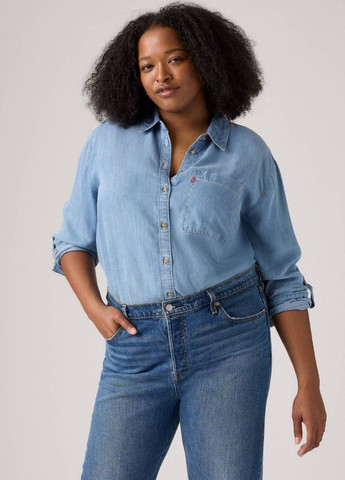 Голубой кэжуал рубашка однотонная Levi's