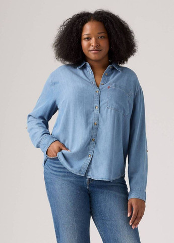 Голубой кэжуал рубашка однотонная Levi's