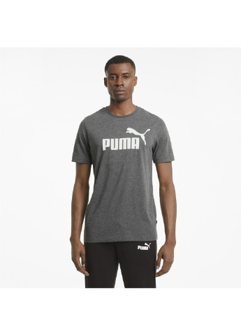 Чорна футболка essentials heather men's tee Puma