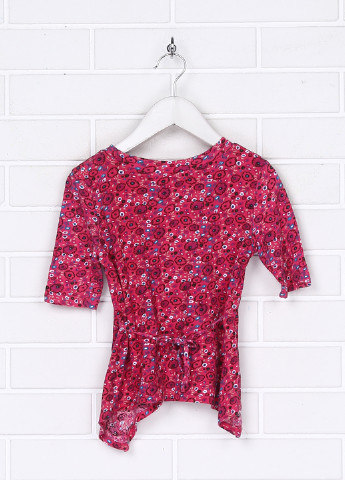 Малиновая цветочной расцветки блузка Lei летняя