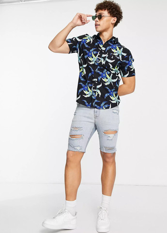 Черная кэжуал рубашка с цветами Levi's