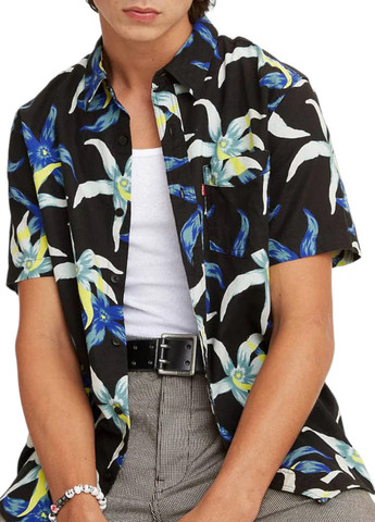 Черная кэжуал рубашка с цветами Levi's