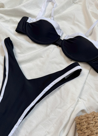 Чорний демісезонний купальник (ліф, трусики) роздільний NOVA VEGA