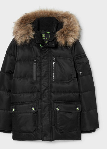 Черная зимняя зимняя куртка для мальчика 2132590 C&A