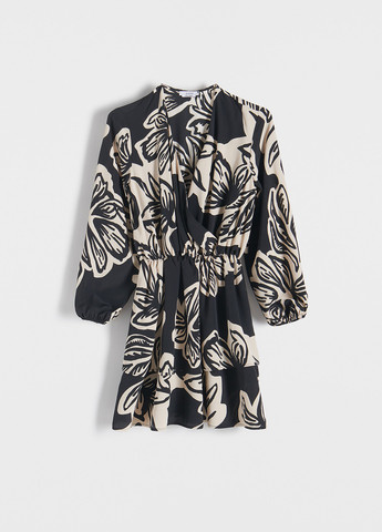 Комбинированное кэжуал платье клеш Reserved с цветочным принтом