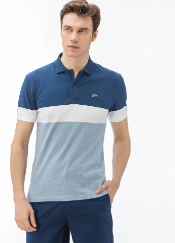 Голубой футболка-поло для мужчин Lacoste меланжевая