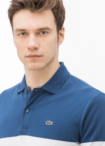 Голубой футболка-поло для мужчин Lacoste меланжевая