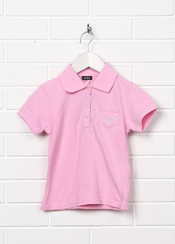 Розовая детская футболка-поло для девочки Guess