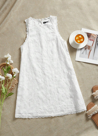 Білий святковий, вечірня, кежуал сукня а-силует SHEIN з квітковим принтом