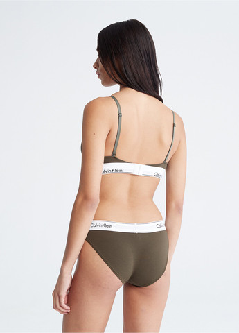 Зелений бралетт бюстгальтер Calvin Klein без кісточок трикотаж, бавовна
