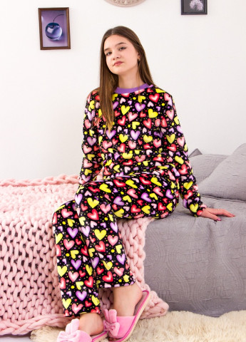 Черная всесезон пижама для девочки (подростковая) Носи своє 6079