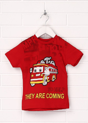 Червона літня футболка з коротким рукавом Hacali Kids